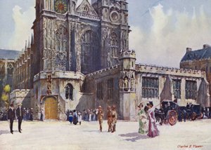 Opactwo Westminsterskie, gdzie osiedlili się król Edward VII i królowa Aleksandra autorstwa Charles Edwin Flower