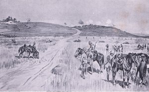 Płaskorzeźba Vryheida, z książki After Pretoria: The Guerilla War wydanej przez Harmsworth Bros Limited, 1901 autorstwa Charles Edwin Fripp