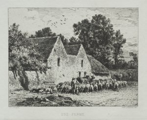 Dom na farmie autorstwa Charles Emile Jacque