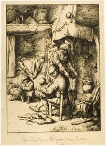 Ojciec i jego rodzina autorstwa Charles Emile Jacque