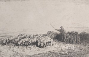 Stado świń, 1850. autorstwa Charles Emile Jacque