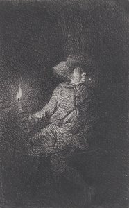 Człowiek w jaskini, 1842. autorstwa Charles Emile Jacque