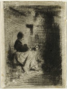 Kobieta i jej dziecko autorstwa Charles Emile Jacque