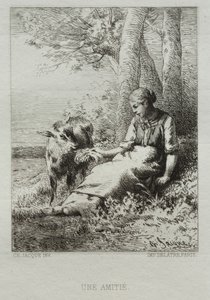 Sympatia. autorstwa Charles Emile Jacque