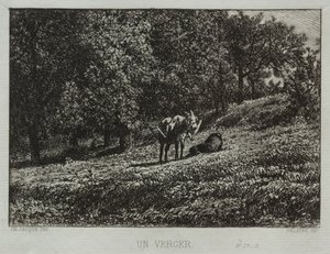 Sad. autorstwa Charles Emile Jacque