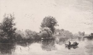 Bords-de-la-Marne, ca. 1862. autorstwa Charles Emile Jacque