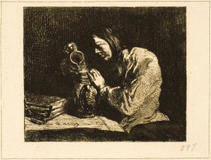 Popiersie mężczyzny autorstwa Charles Emile Jacque