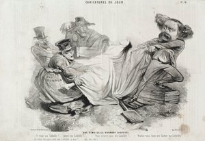 Karykatura dnia: nr 78, młoda dama, która jest mocno zakwestionowana. autorstwa Charles Emile Jacque