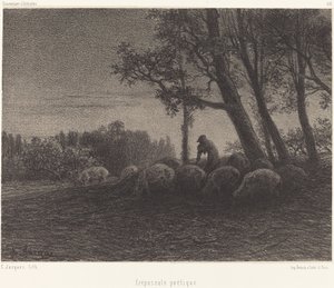 Poetycki Zmierzch autorstwa Charles Emile Jacque