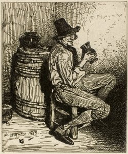 Pijący autorstwa Charles Emile Jacque