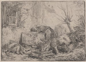 Gospodarstwo, ca. 1845. autorstwa Charles Emile Jacque