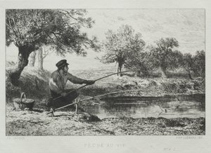 Wędkarstwo autorstwa Charles Emile Jacque