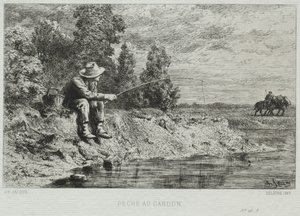 Wędkarstwo. autorstwa Charles Emile Jacque