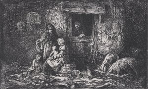 Brama do Zagrody, ok. godz. 1850. autorstwa Charles Emile Jacque