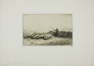 Stado świń autorstwa Charles Emile Jacque