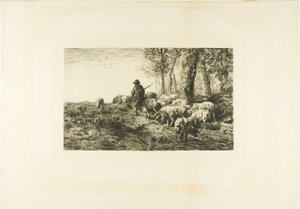 Stado świń ze świniopasami autorstwa Charles Emile Jacque