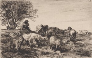 Stado owiec, 1864. autorstwa Charles Emile Jacque
