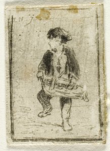 Gracz liry korbowej autorstwa Charles Emile Jacque
