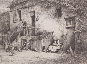 Przed domem, 1845. autorstwa Charles Emile Jacque