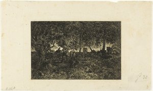 W lesie autorstwa Charles Emile Jacque