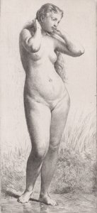 Młoda kobieta w wannie, 1866. autorstwa Charles Emile Jacque
