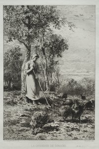 Opiekun indyków autorstwa Charles Emile Jacque