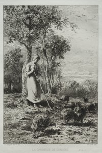 Opiekun indyka. autorstwa Charles Emile Jacque