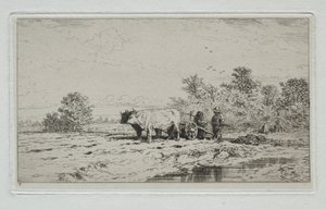 Krajobraz, Robotnicy autorstwa Charles Emile Jacque
