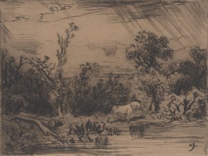 Krajobraz z burzą, 1848. autorstwa Charles Emile Jacque