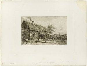 Krajobraz z domem chłopskim autorstwa Charles Emile Jacque