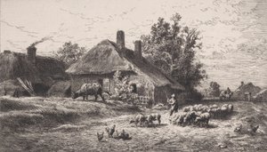 Wioska, 1867. autorstwa Charles Emile Jacque