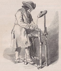 Luwr, kolekcja rysunków, Le Remouleur, autorstwa Watteau, z Magasin Pitto..., ca. 1852. autorstwa Charles Emile Jacque