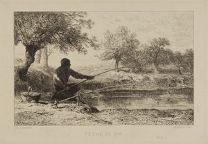 Wędkarstwo na żywą przynętę autorstwa Charles Emile Jacque