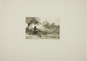 Wędkarstwo na tyczce autorstwa Charles Emile Jacque
