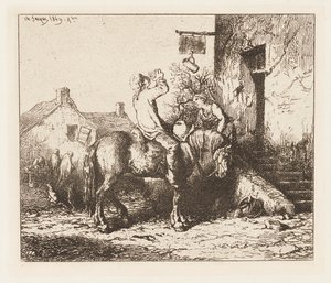 Drzwi do karczmy autorstwa Charles Emile Jacque