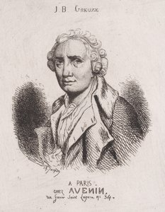 Portret J.B. Greuze, XIX w. autorstwa Charles Emile Jacque