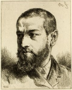 Portret J.J. Guiffrey autorstwa Charles Emile Jacque