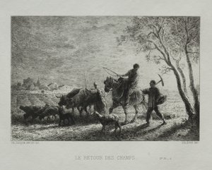 Powrót z pól. autorstwa Charles Emile Jacque