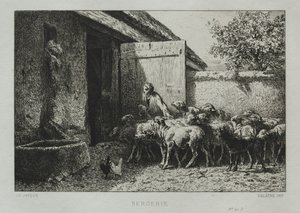 Owczarnia. autorstwa Charles Emile Jacque