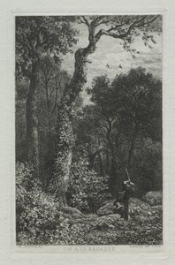 Strzelanie do słonki. autorstwa Charles Emile Jacque