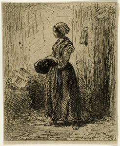 Stojąca wieśniaczka autorstwa Charles Emile Jacque
