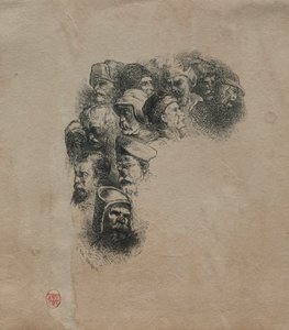 Studium głów. autorstwa Charles Emile Jacque