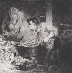 Fałszerze, 1843. autorstwa Charles Emile Jacque