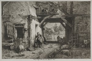 Gospodarstwo. autorstwa Charles Emile Jacque