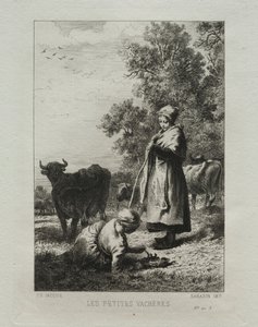 Mali pasterze autorstwa Charles Emile Jacque