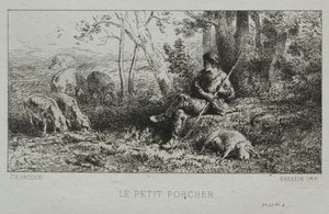 Stado Małych Świnek autorstwa Charles Emile Jacque