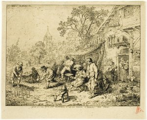 Gracze Ninepin autorstwa Charles Emile Jacque