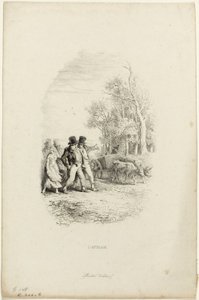 Wóz wół, ilustracja z bajek Lachambaudiego autorstwa Charles Emile Jacque