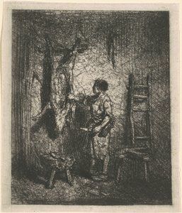 Rzeźnik świń autorstwa Charles Emile Jacque