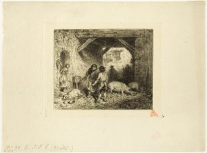 Rzeźnicy świń autorstwa Charles Emile Jacque